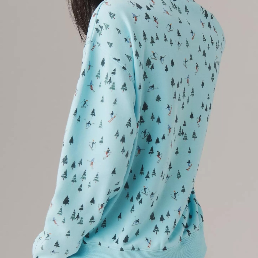 Anthropologie Beach Riot Devyn Alpine Crewneck Sweater *Sweet Winter Ski Patrol - Picture 2 of 3